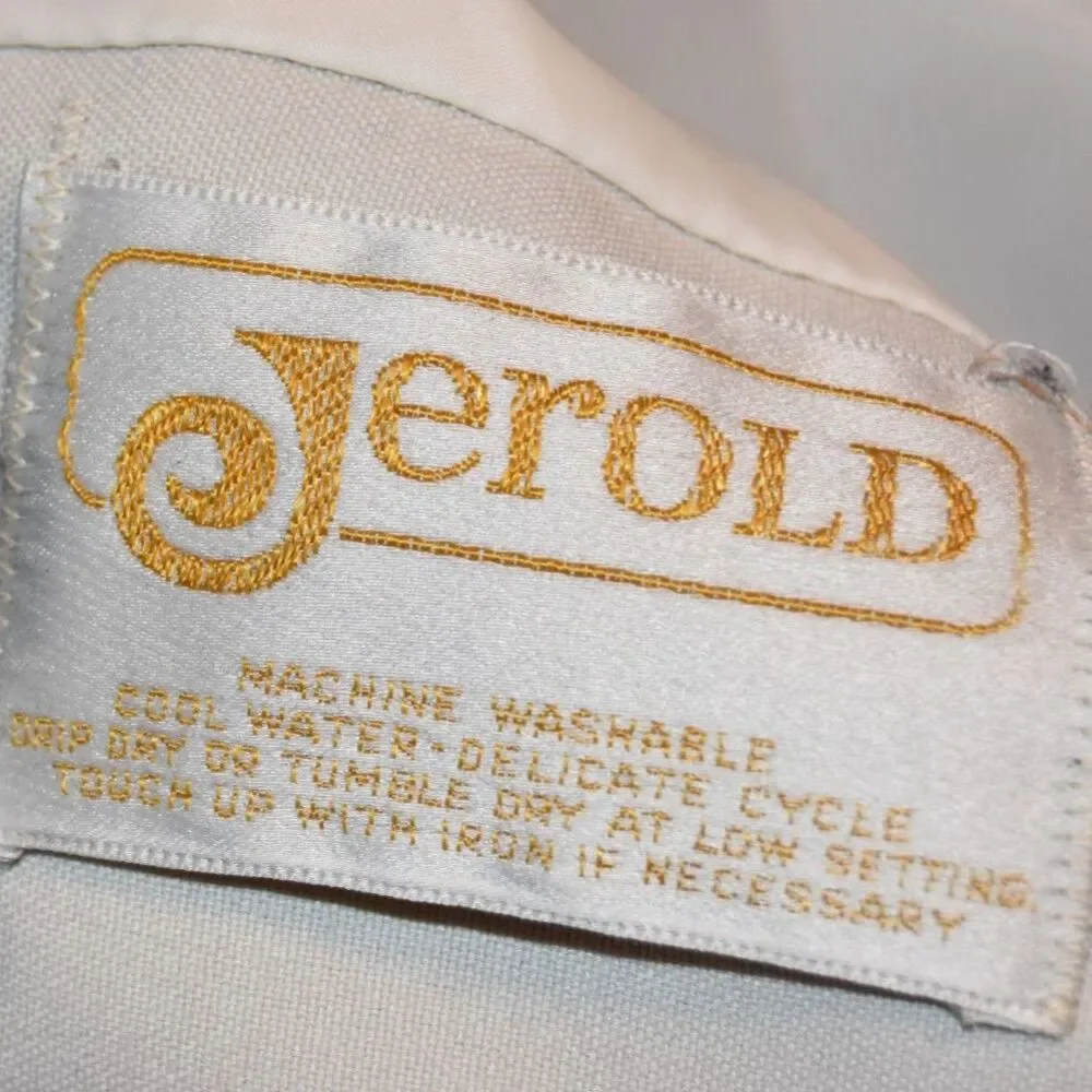 Vintage 1970s Jerold Raincoat Midi Length Navy Blue White Lining Size Large